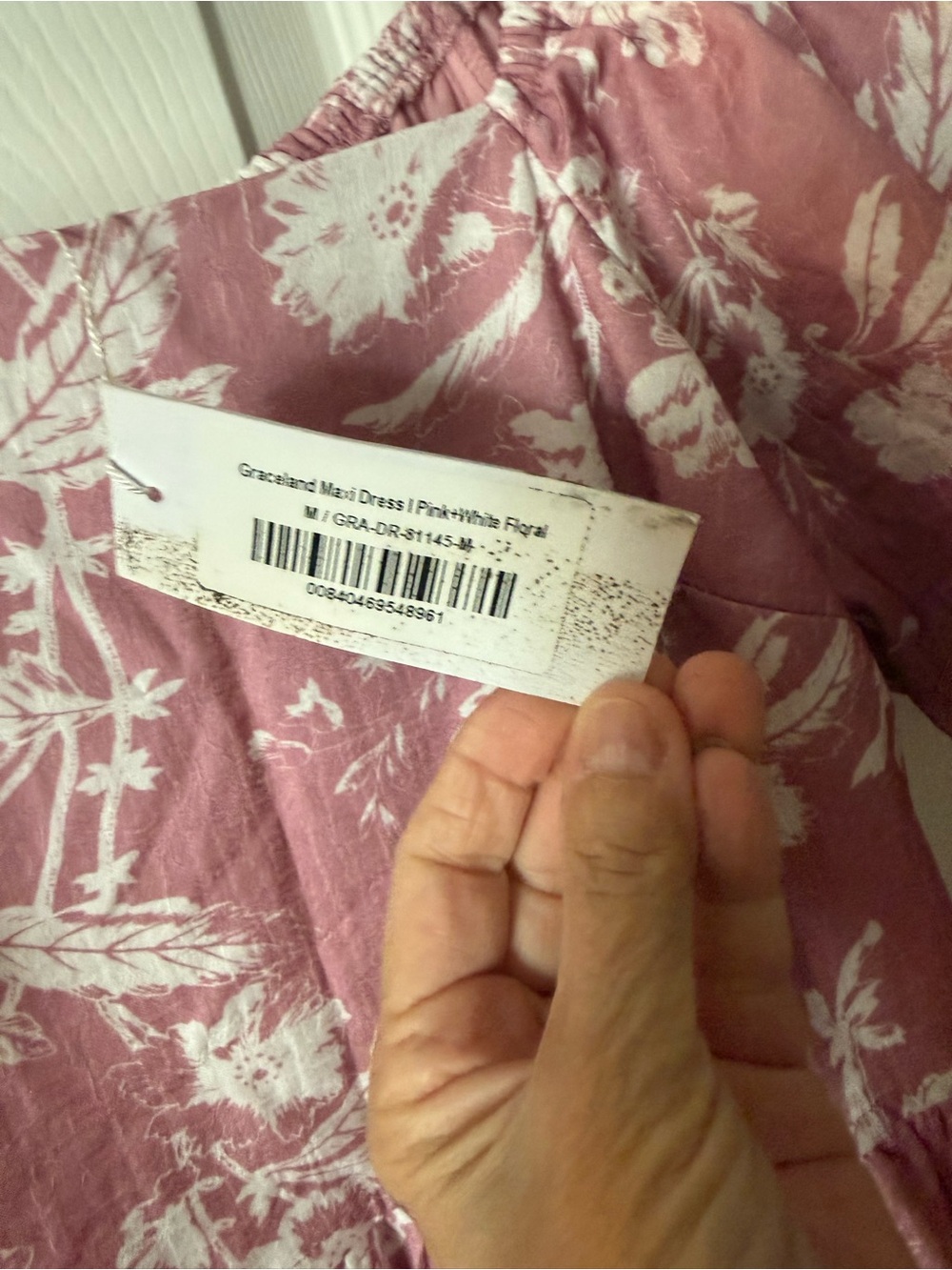 Baltic Born pink and white floral midi dress short sleeve NWT sz M - Picture 3 of 5